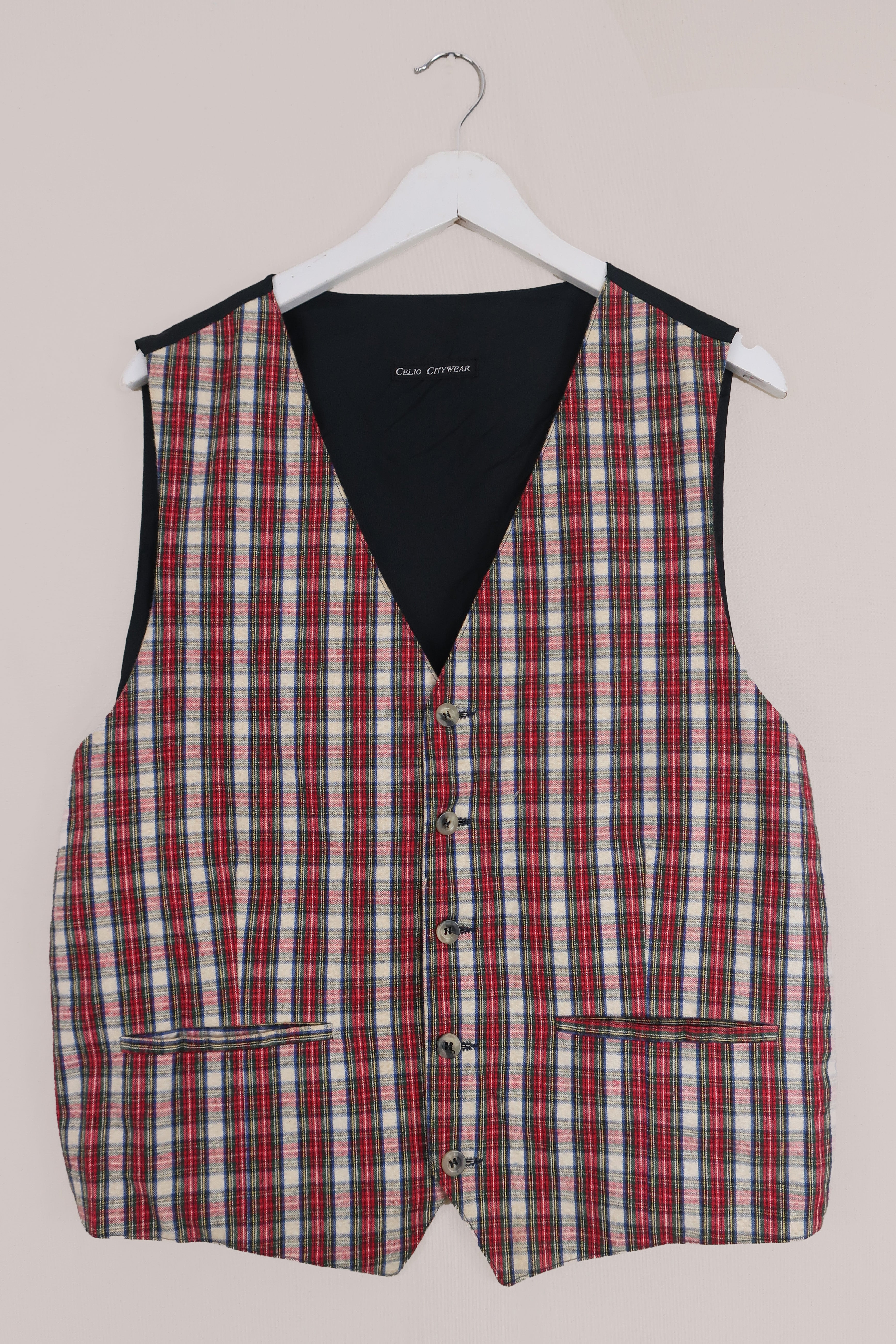 Vintage Traditional Shortbread Tin Tartan Waistcoat - Size L by All About Audrey