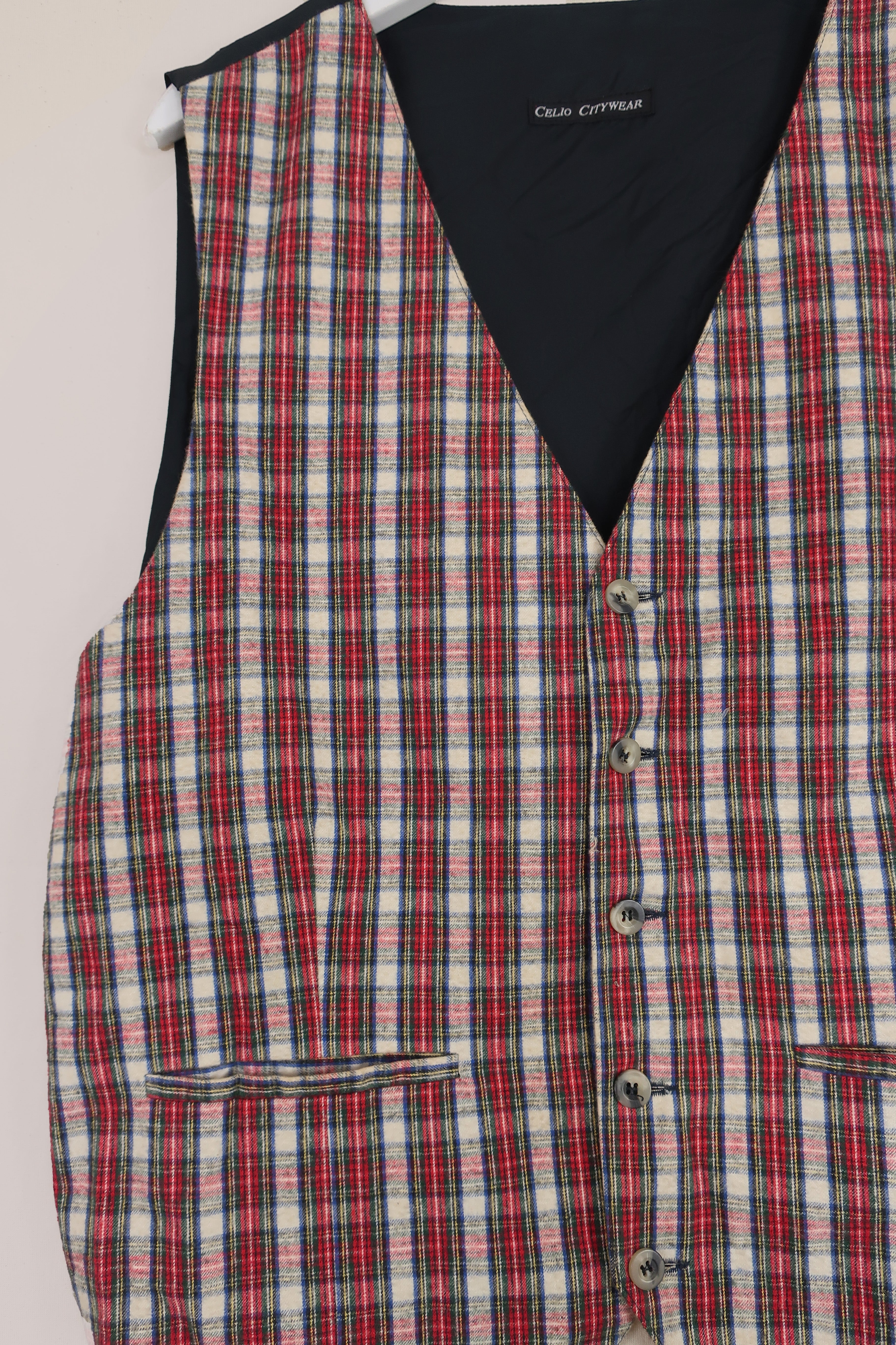 Vintage Traditional Shortbread Tin Tartan Waistcoat - Size L