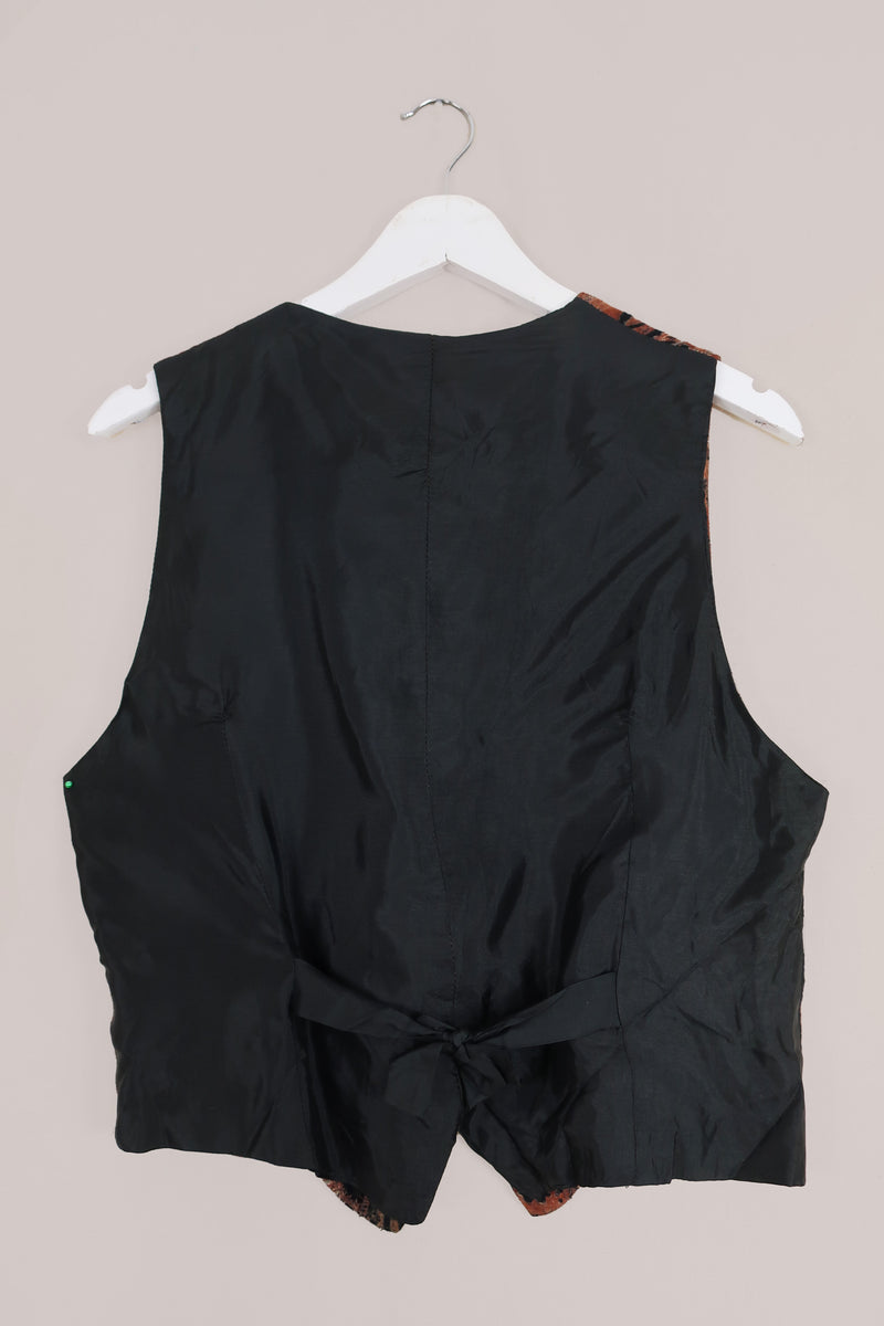 Vintage Copper Indian Block Print Waistcoat - Size S by All About Audrey