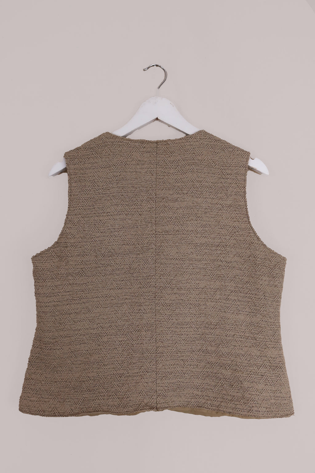 Vintage Ecru Natural Weave Waistcoat - Size M/L