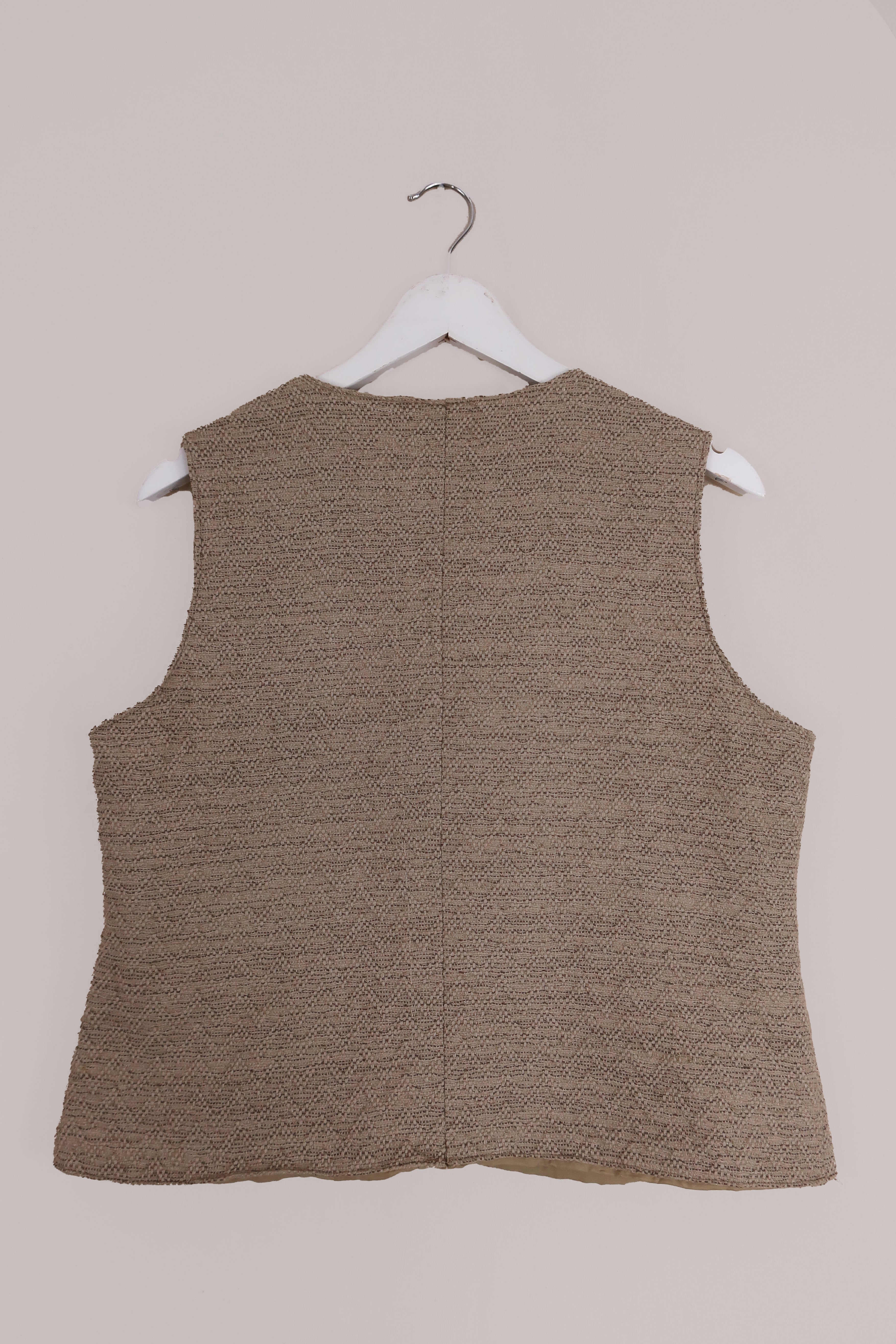 Vintage Ecru Natural Weave Waistcoat - Size M/L