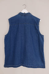 Vintage Sea Life Denim Waistcoat - Size XL by All About Audrey