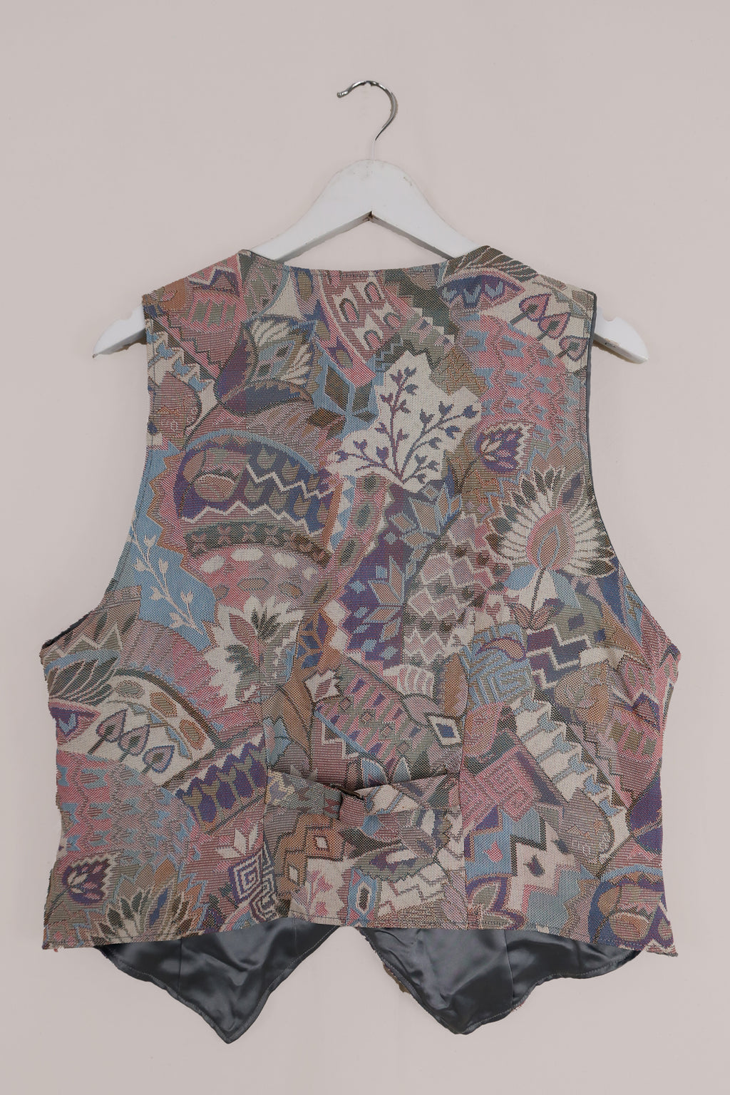 Vintage Pastel Indian Tapestry Waistcoat - Size M/L