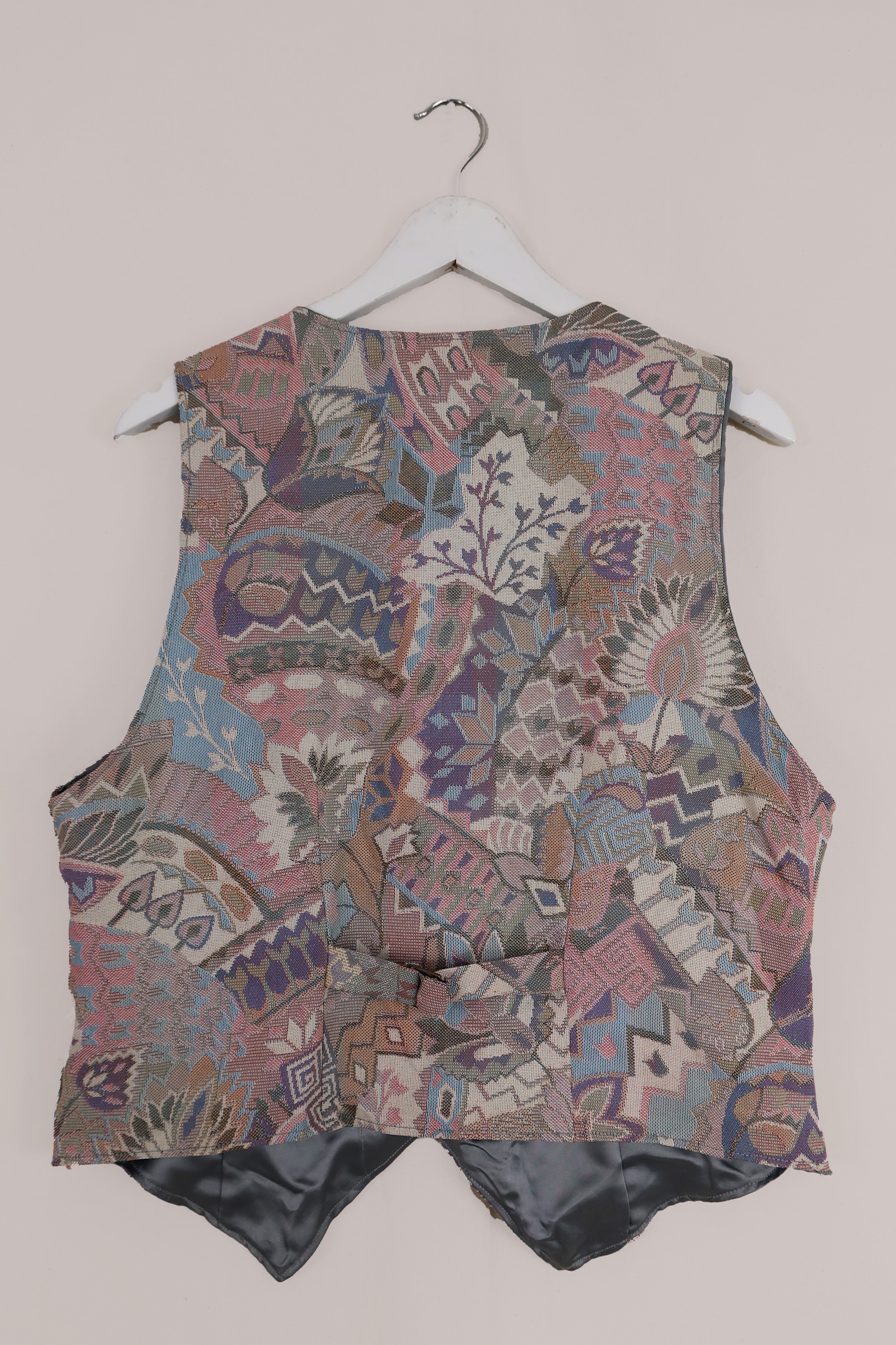 Vintage Pastel Indian Tapestry Waistcoat - Size M/L