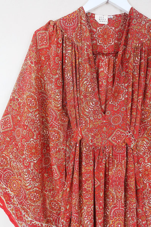 Stevie Maxi Dress in Ono Vermillion Mandala by all about audrey