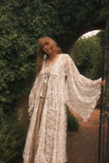 Circe Maxi Gown in White Swan Chantilly Lace