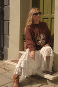 Vintage Knit Jumper in Burnt Burgundy - Size XL