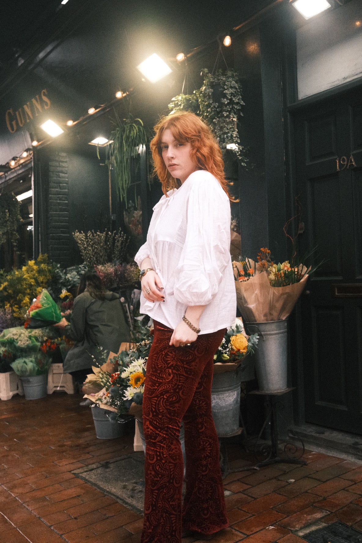 Iris Folk Top in Salt White