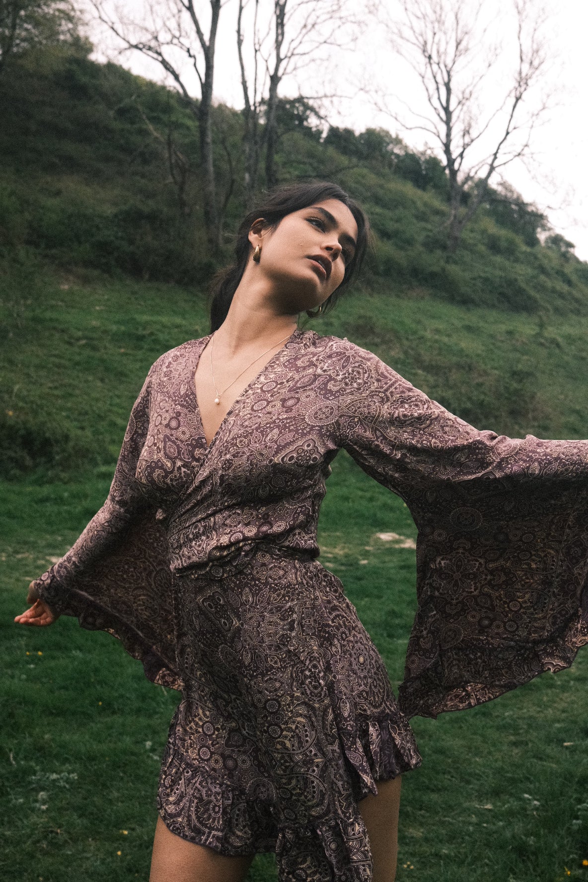 Venus Mini Wrap Dress in Joplin Purple Mandala