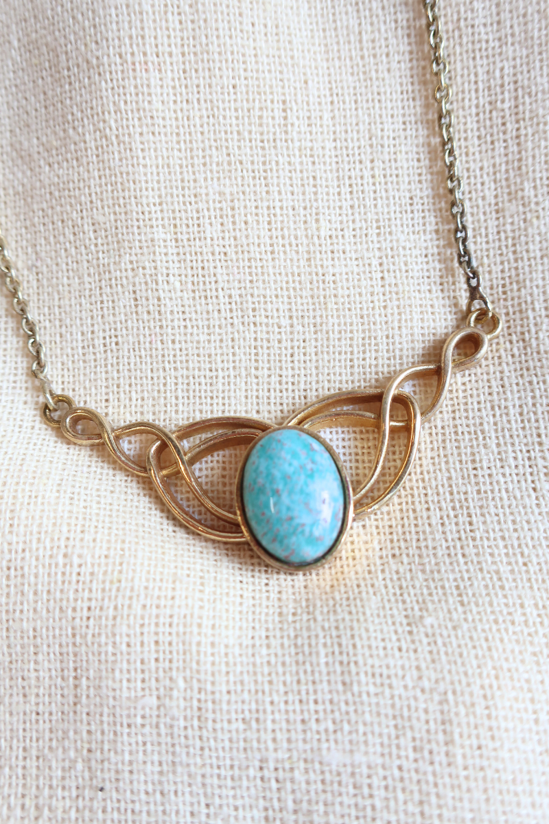 Diadem Necklace in Gold with Amazonite