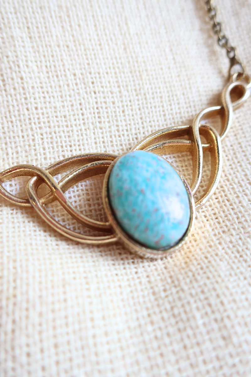 Diadem Necklace in Gold with Amazonite