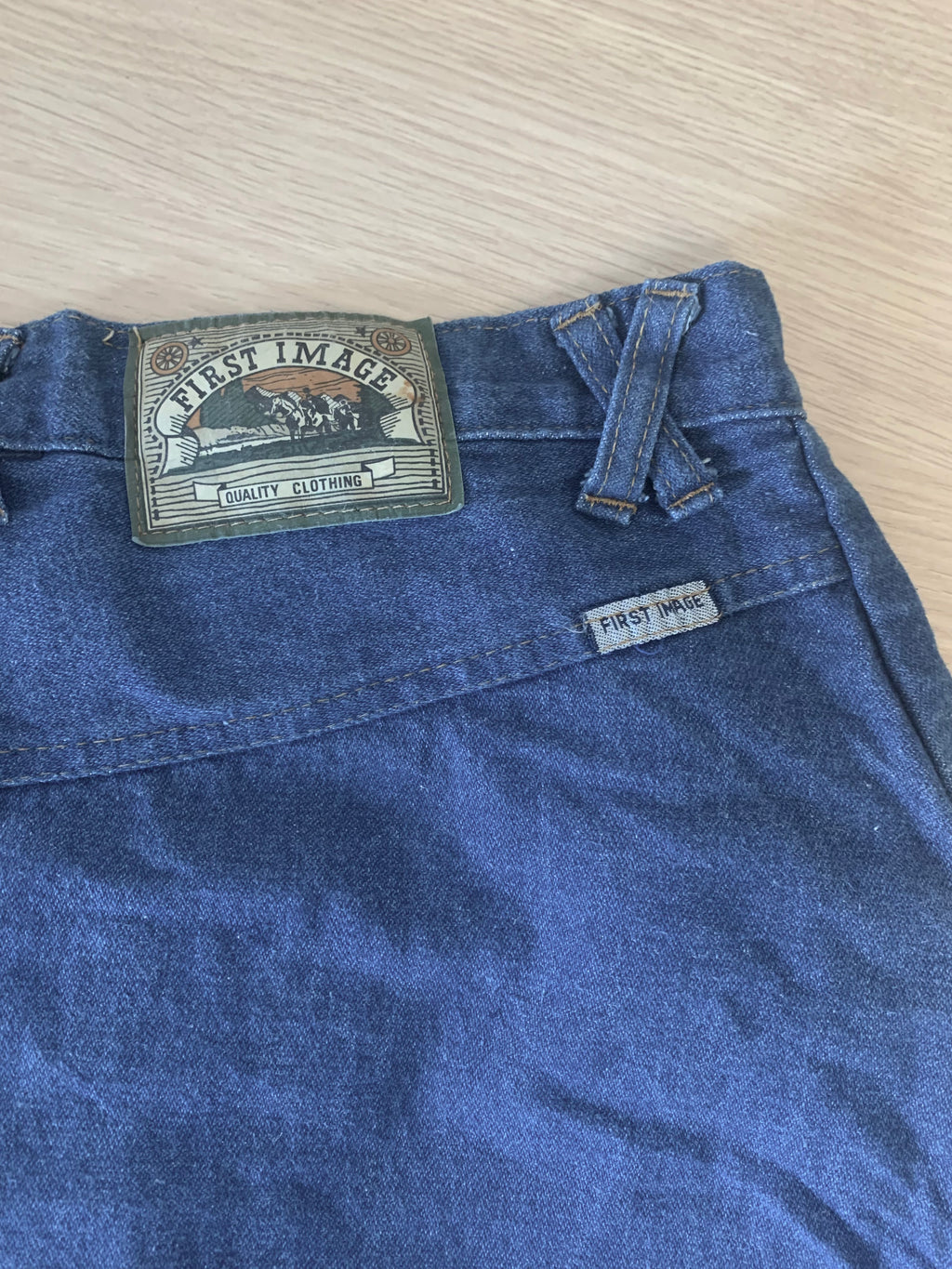 Vintage Skirt - Western Dark Denim Midi - W31