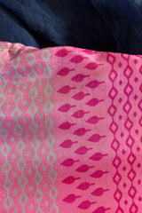Venus Wrap Top - Candy Pink Pines - Vintage Sari - Size XS