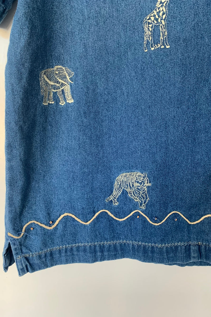 Vintage Denim Shirt - Animals of the Savanna - Size S/M