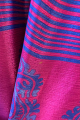 SALE | Daphne Dress - Damson & Passion Pink Stripes - Vintage Sari - Size S/M by All About Audrey
