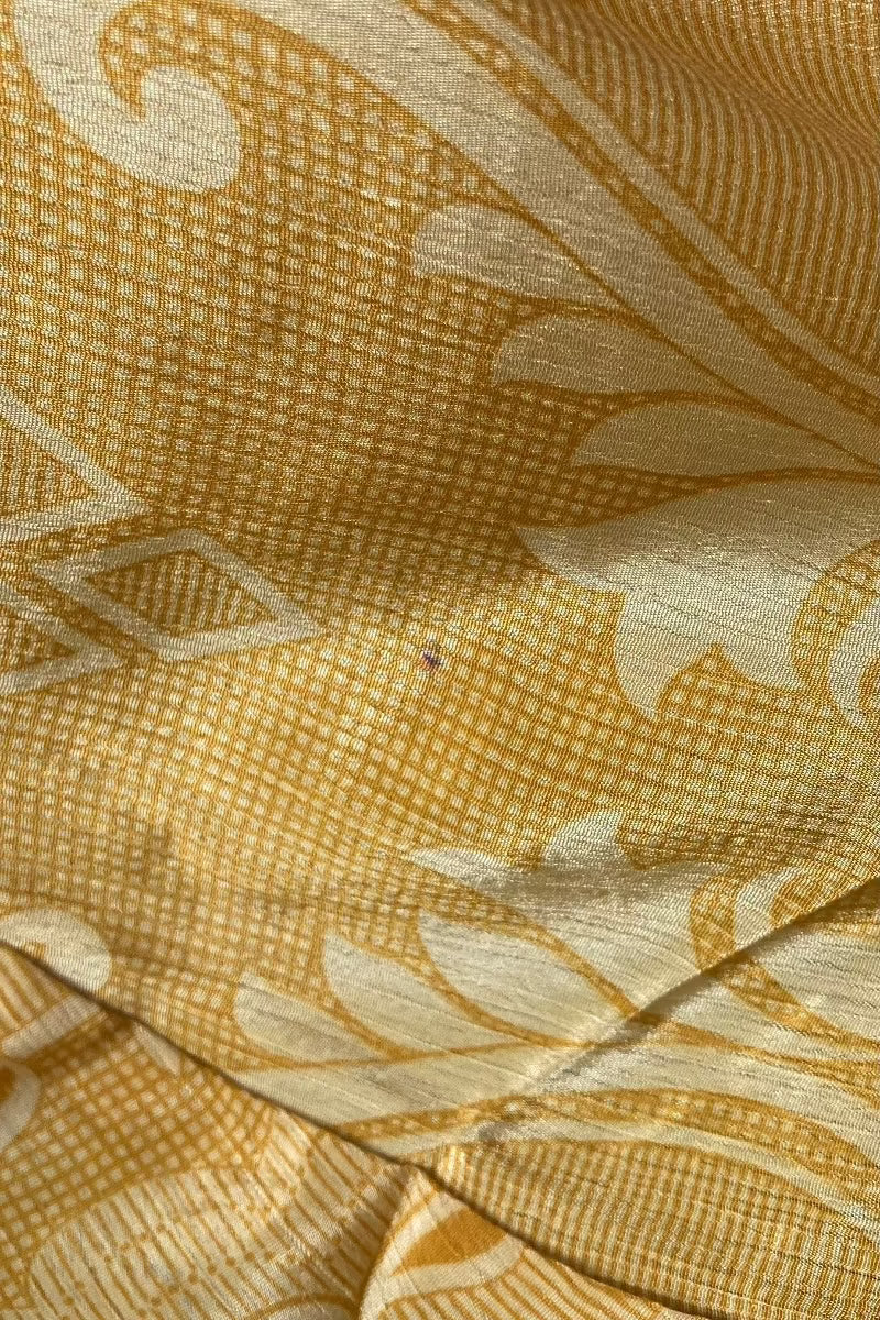 Gemini Kimono - Fields Of Maize - Vintage Indian Sari - Size XXL by All About Audrey