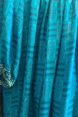Daphne Dress - Marine Blue Mosaic - Vintage Sari - Size XL