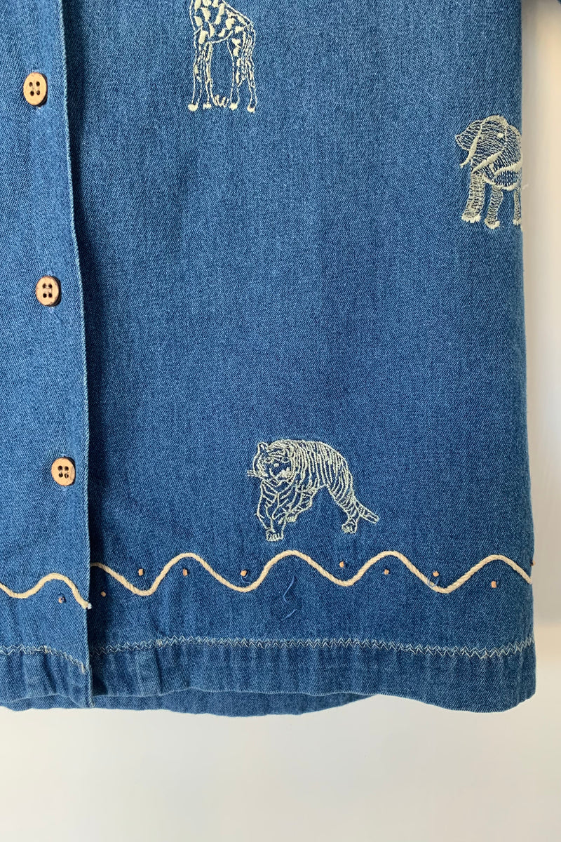 Vintage Denim Shirt - Animals of the Savanna - Size S/M
