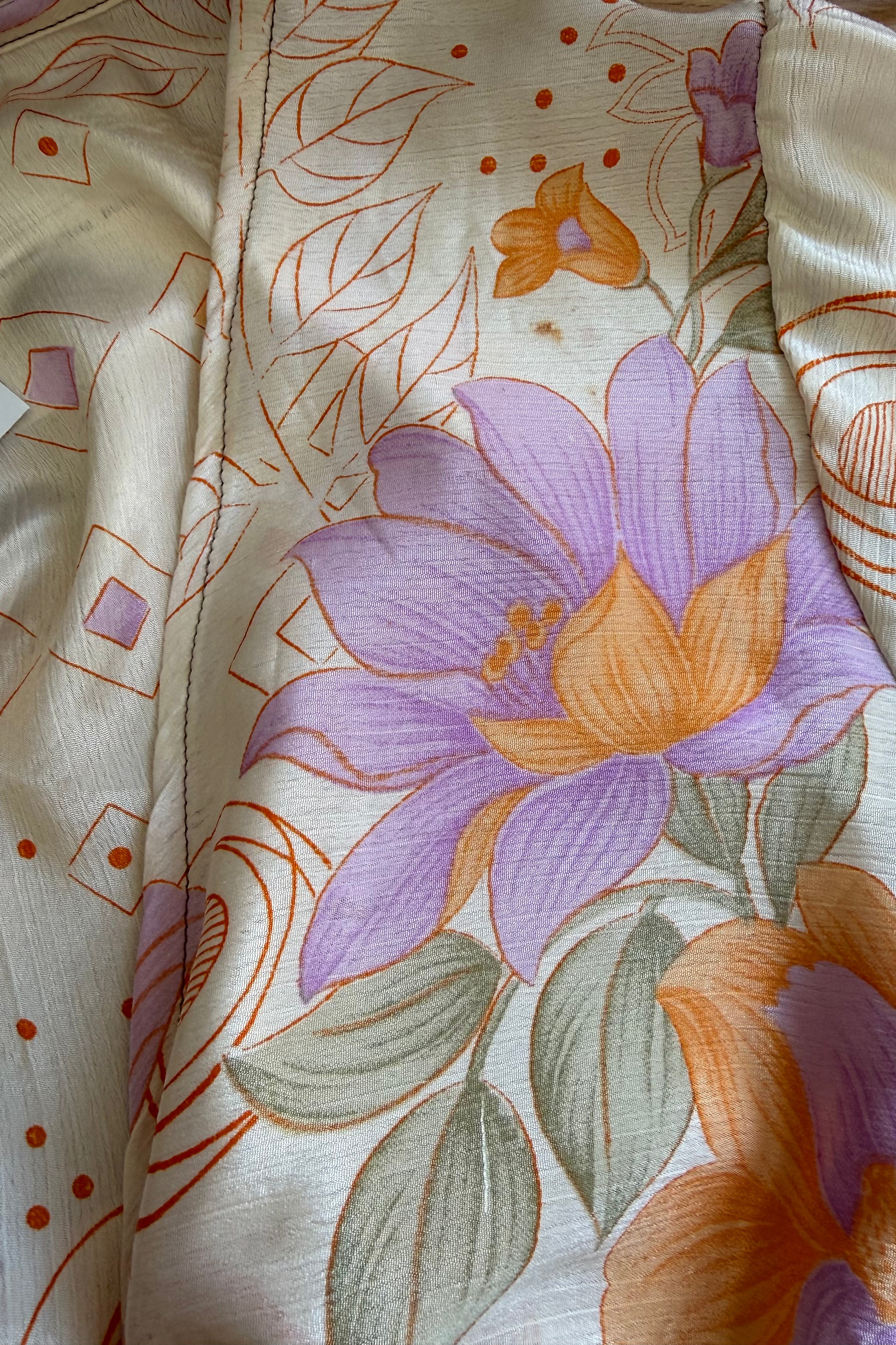 Venus Recycled Sari Wrap Top in Apricot & Orchid - Size S/M
