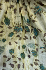 Daisy Vintage Cotton Maxi Dress - Sage Green & Hazelnut Floral - Size XS