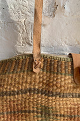 Vintage Woven Straw Stripe Raffia Bag