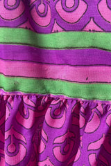 Rosemary Maxi Dress - Vintage Indian Sari - Fuchsia & Sapphire Flower Motif - Size XS/S by All About Audrey