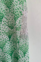 Vintage Dress - Watercolour Landscape Crochet Maxi - Size XS
