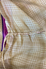 SALE Eden Halter Maxi Dress - Vintage Sari - Amethyst & Ivory Stripe - Free Size S to L