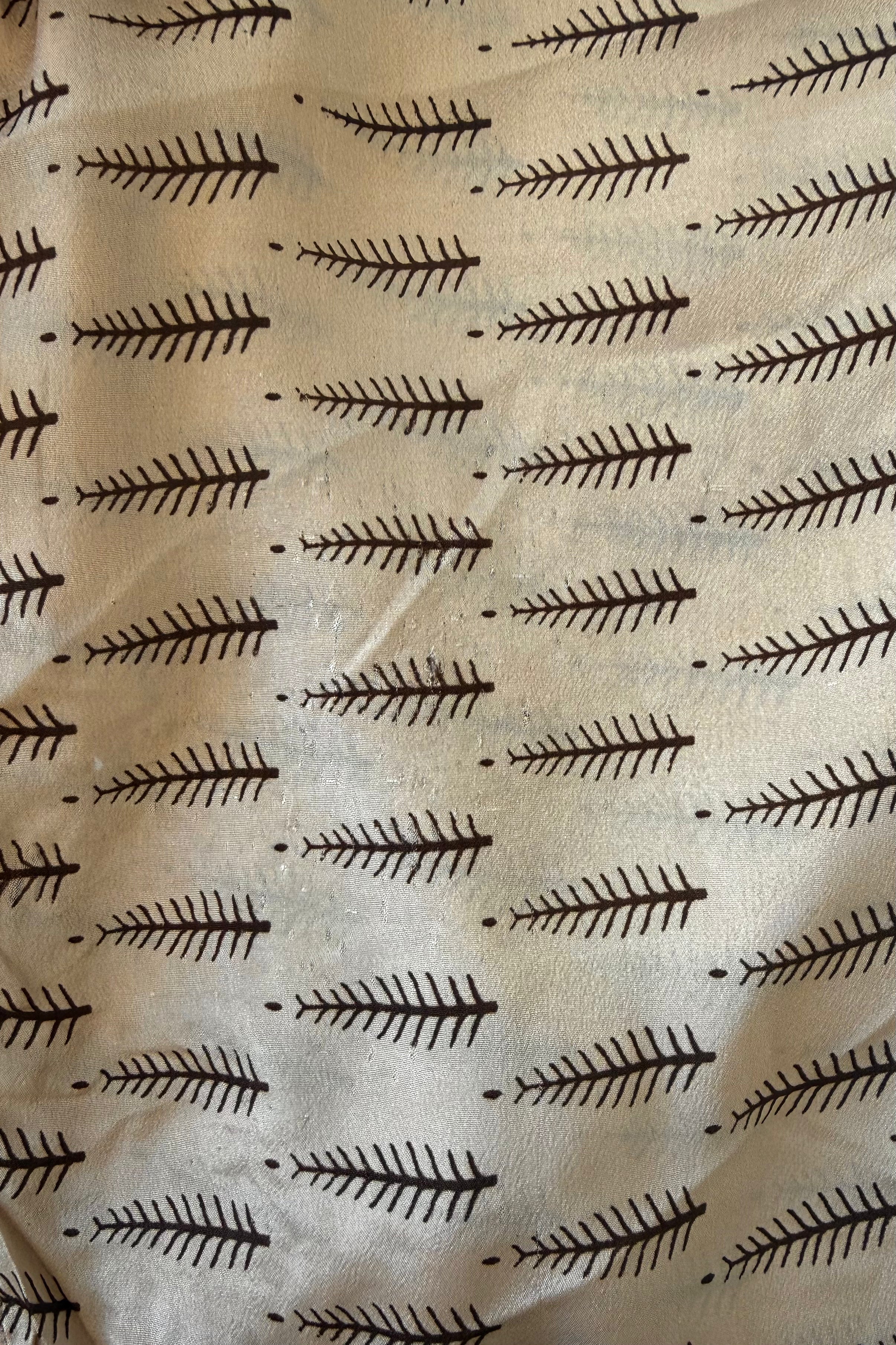 Venus Recycled Sari Wrap Top in Sandy Beige Sunset - Size M/L