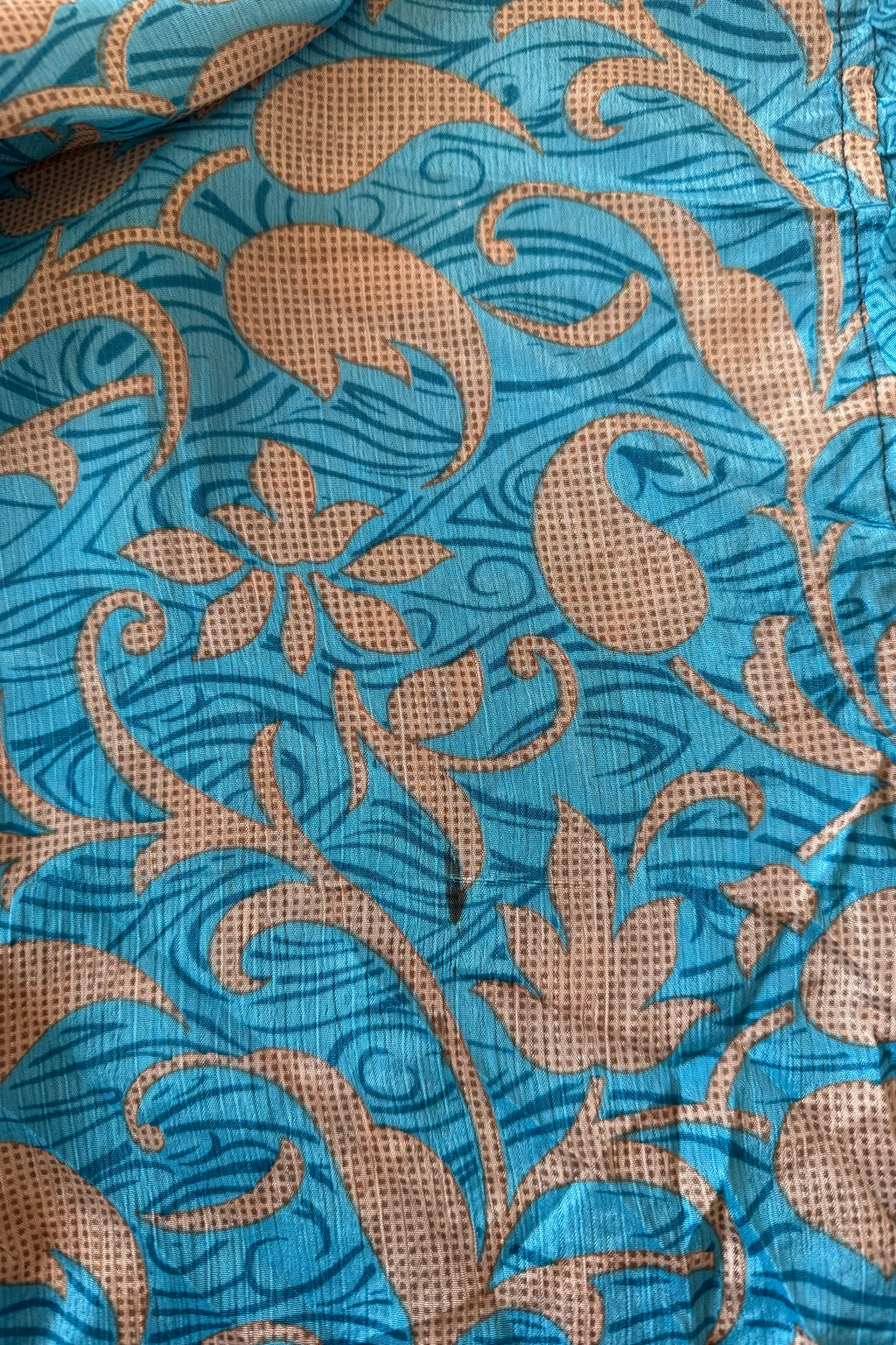 Venus Recycled Sari Wrap Top in Crystal Waters Blue - Size M/L