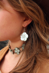 Pearly Primrose Shell Handcrafted Earrings by All About Audrey