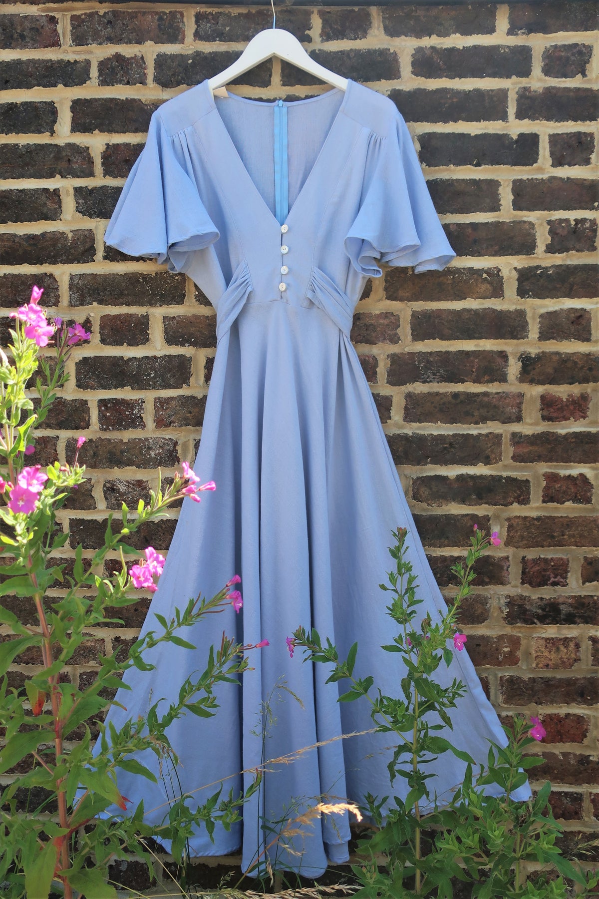 Margot 70s Boho Maxi Dress in Cornflower Blue All About Audrey All — free download