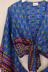 Gemini Wrap Top - Bright Blue & Honey Yellow - Size M/L