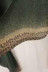 Gemini Pure Silk Wrap Top - Twilight Jade Green Garden - Size M/L