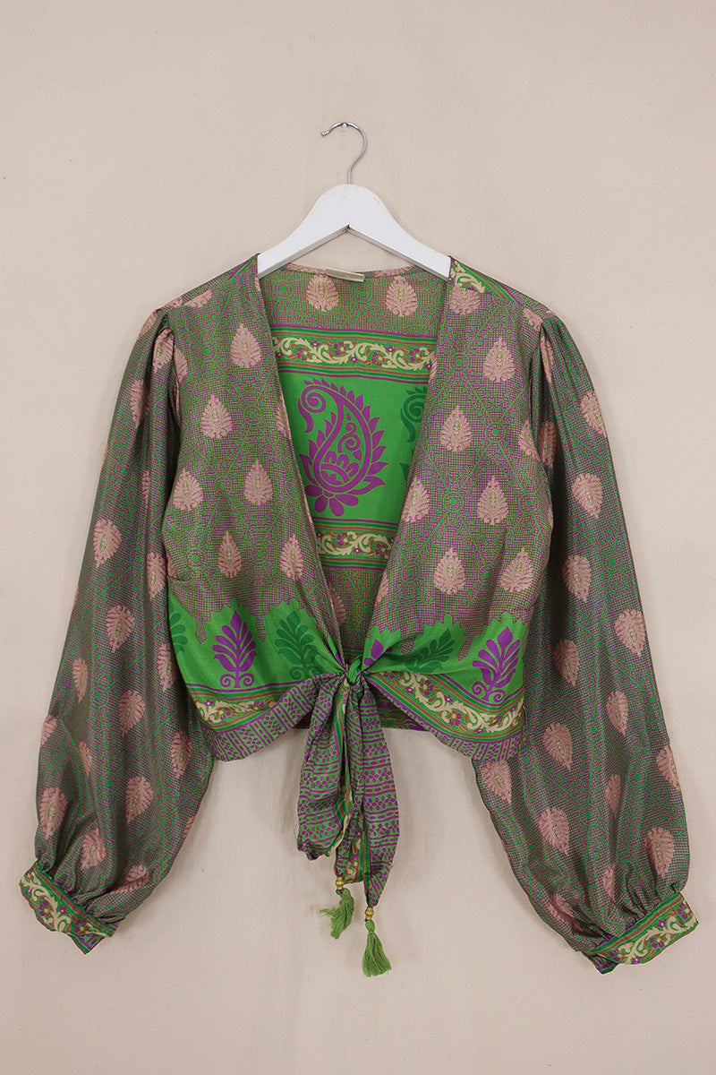 Lola Wrap Top - Greener Pastures - Size M/L
