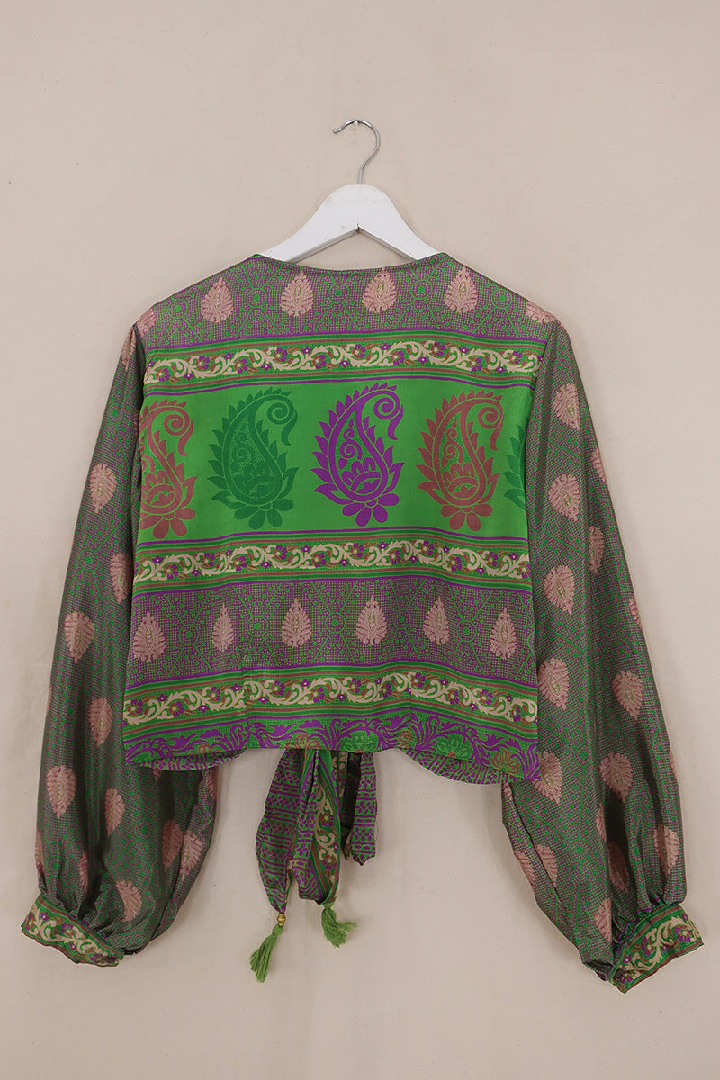 Lola Wrap Top - Greener Pastures - Size M/L
