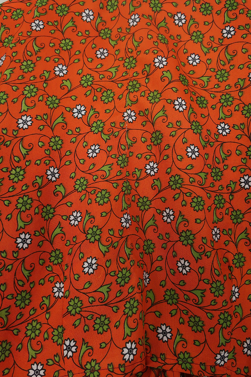 Gemini Wrap Top - Tiger Orange Floral - Size S/M