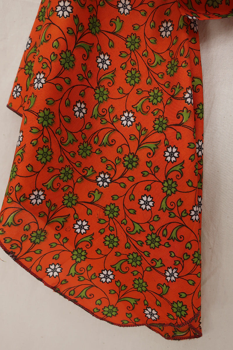 Gemini Wrap Top - Tiger Orange Floral - Size S/M