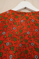 Gemini Wrap Top - Tiger Orange Floral - Size S/M