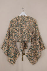 Gemini Wrap Top - Blue Topaz Floral - Size S/M