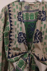 Gemini Wrap Top - Emerald & Sapphire Paisley Garden - Size S/M