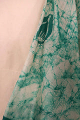 Gemini Pure Silk Wrap Top - Aqua Blue Batik - Size S/M