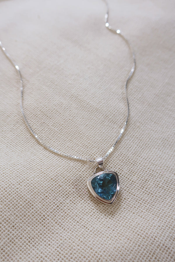 Blue Topaz Trinity 925 Silver Necklace by All About Audrey