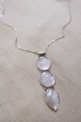 Skimming Stones Mother of Pearl 925 Silver Necklace by All About Audrey