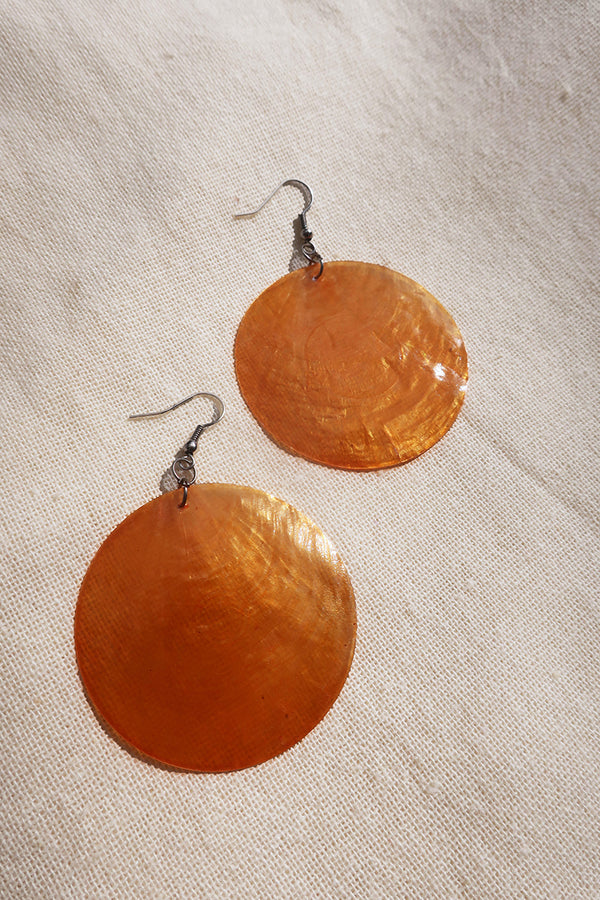 Suncatcher Shell Earrings in Marigold by All About Audrey