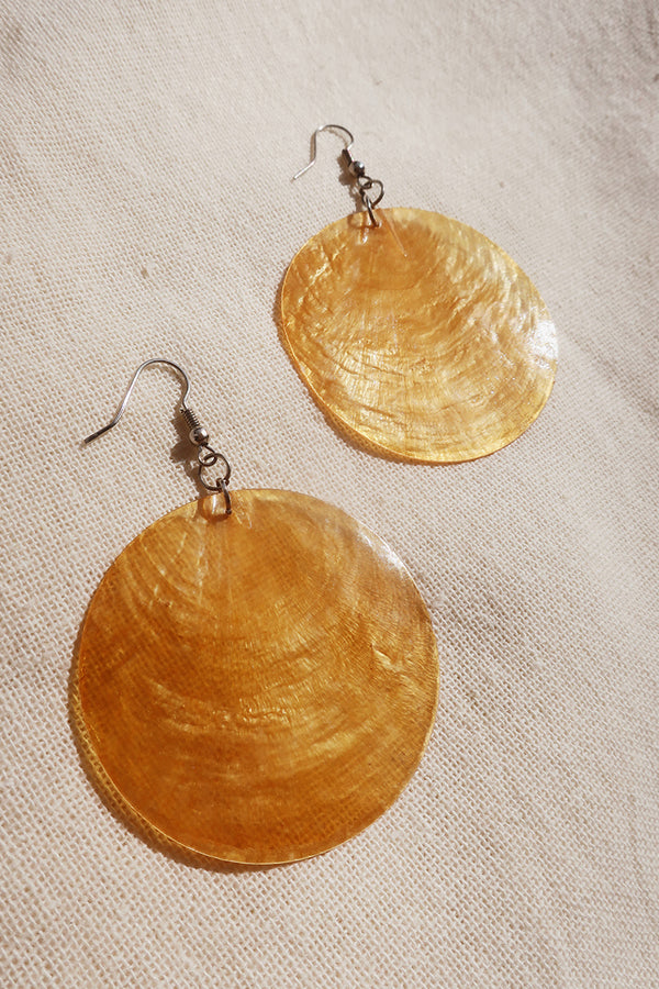 Suncatcher Shell Earrings in Soft Honey by All About Audrey