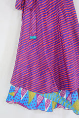 River Reversible Wrap Skirt - Vibrant Paisley Motifs - Vintage Indian Pure Silk - Free Size