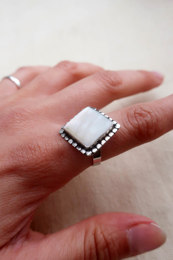 Tried and True 925 Silver Ring in Mother of Pearl by All About Audrey