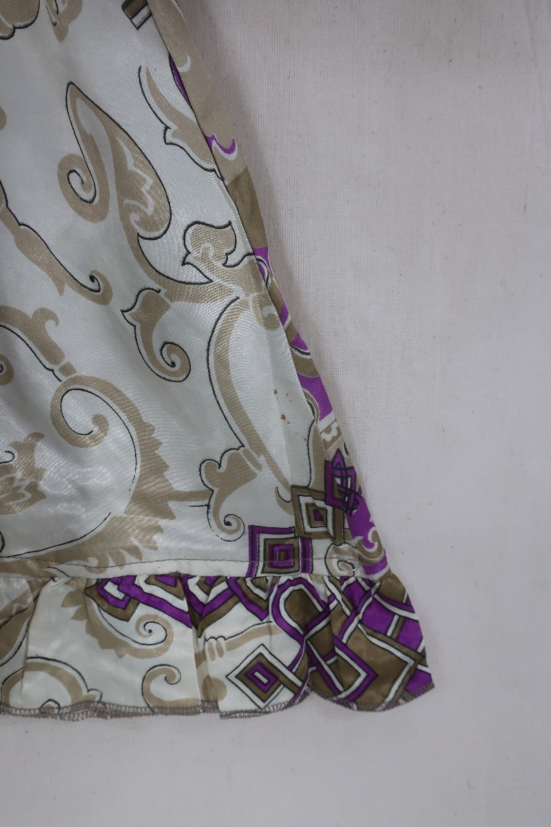 Venus Midi Wrap Dress - Violet & Gold Royal Seal - Size M/L