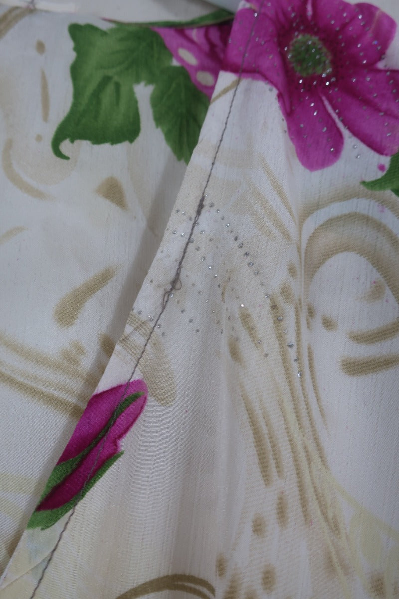 Venus Midi Wrap Dress - Glitzy Rose Garden - Size S/M